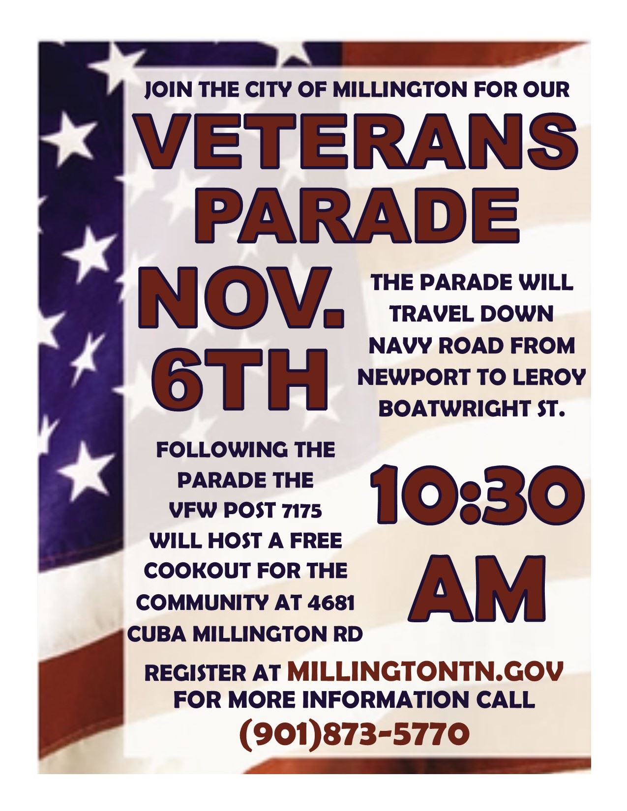VETERANS PARADE FLYER 2021 PICture