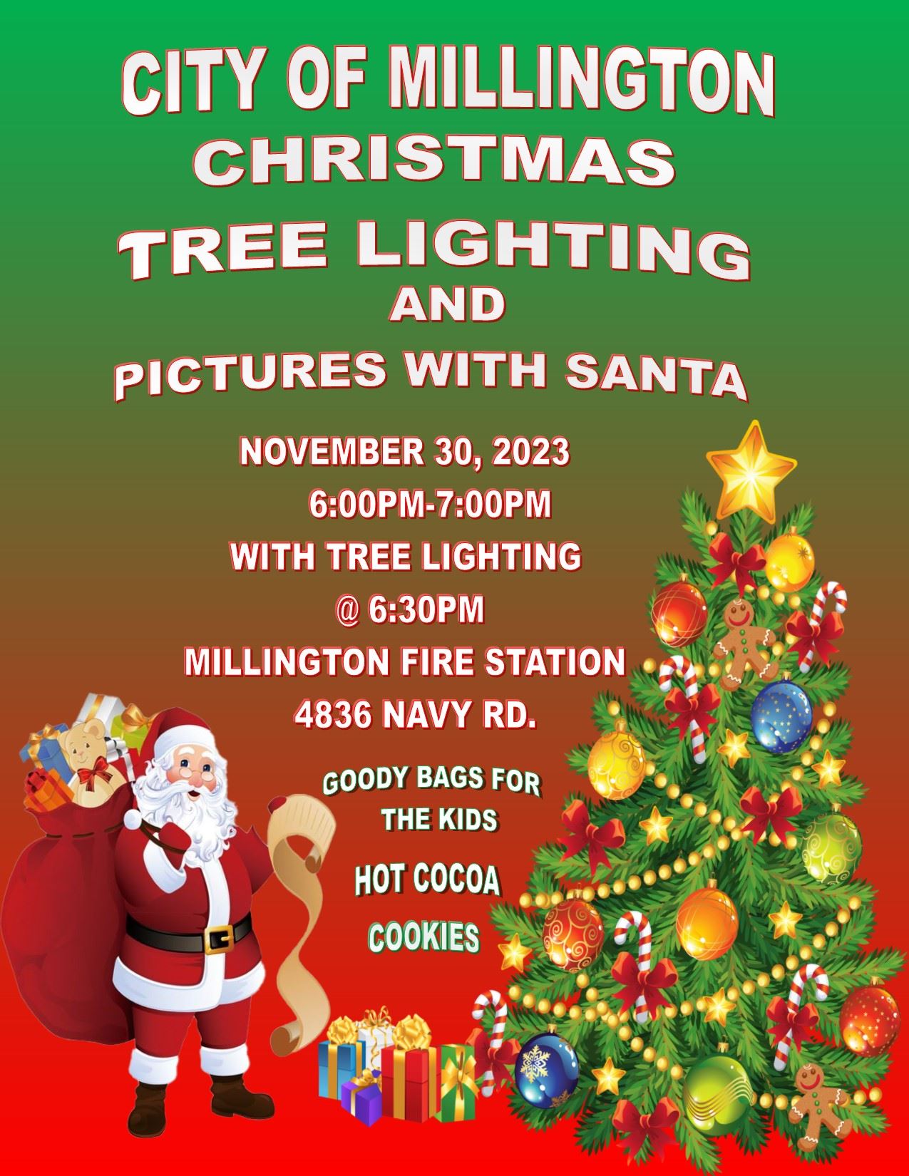 christmas tree lighting flyer 2023