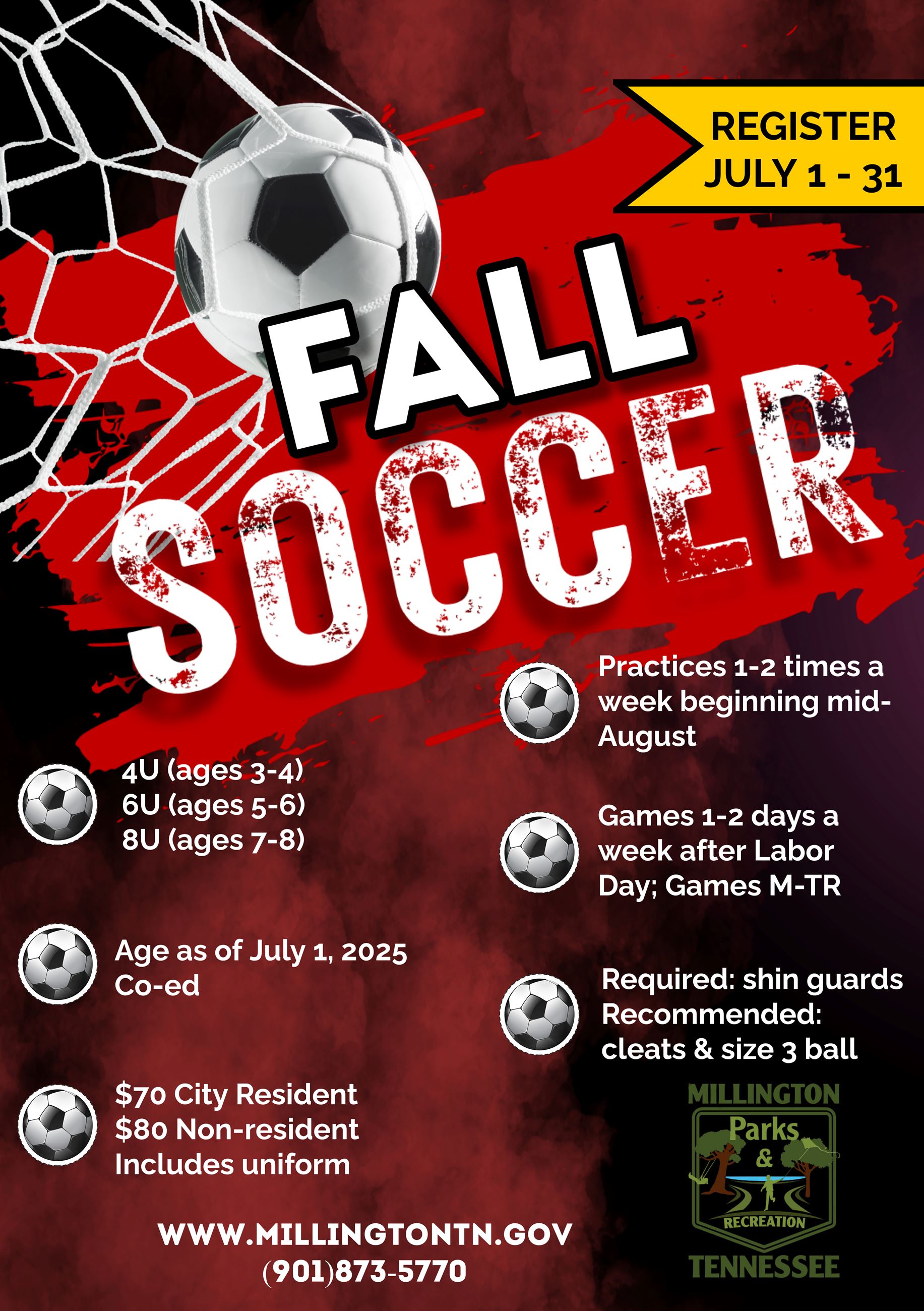 Black Red and White Modern Colorful Soccer M